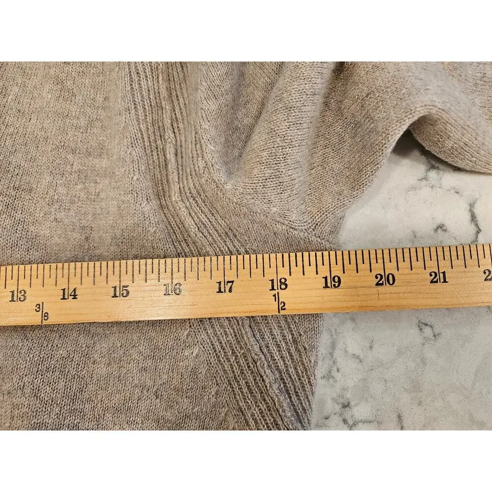 Cynthia Rowley Cashmere Draped Open Cardigan Sweater 2 Ply Beige Taupe Size M - Picture 9 of 11
